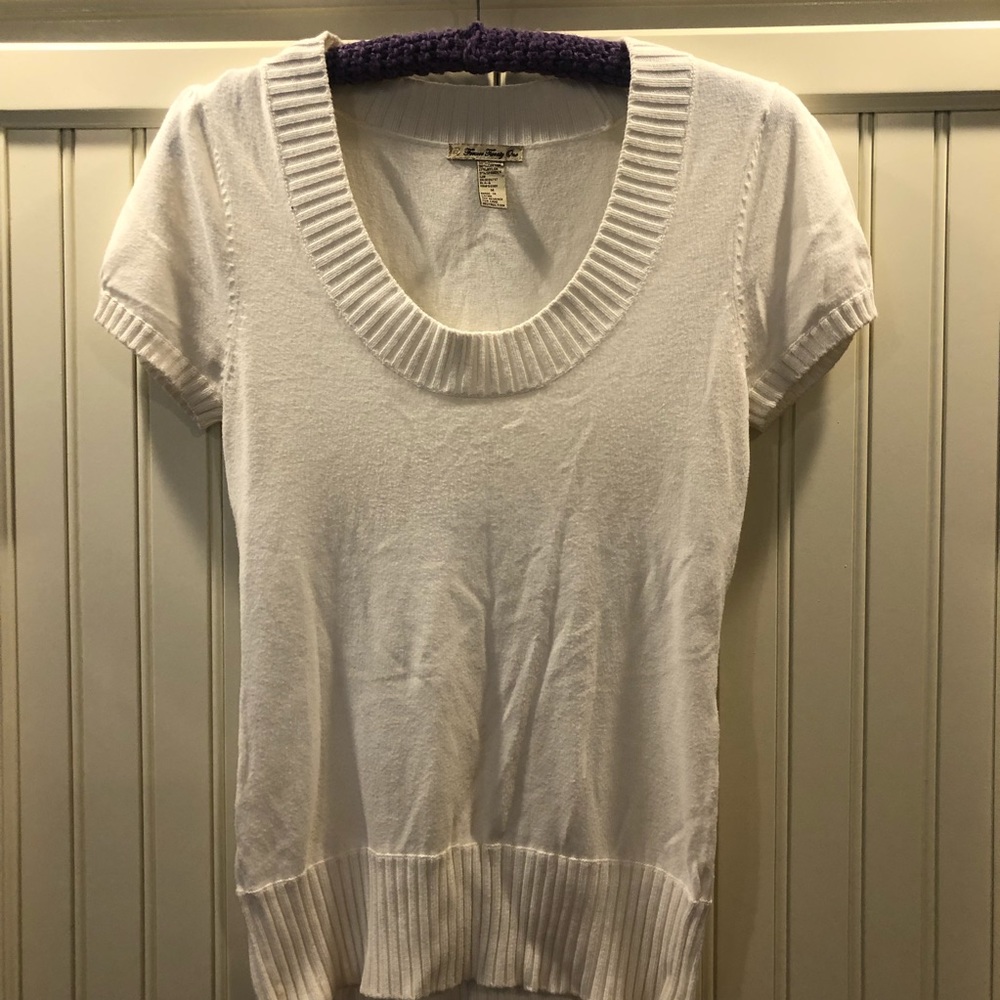 Forever Twenty-one cream short sleeve sweater